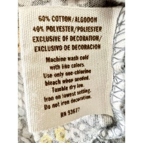 Vintage Y2K Gray & Yellow Floral Peplum Tank Top Decree GUC Womens Size M - Picture 7 of 9